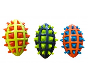 ИГРУШКА для собак "МЯЧ-РЕГБИ" мина  14см.