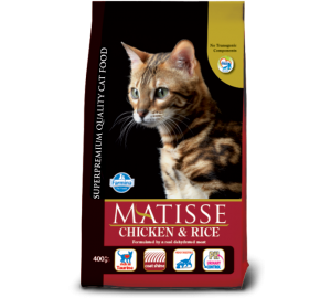 Matisse CHICKEN & RICE - Курица и Рис. Полнорационный сухой корм для взрослых кошек 400гр.