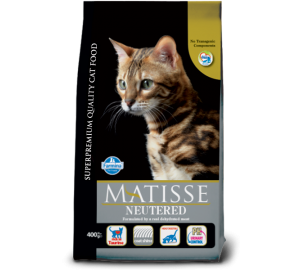 Matisse NEUTERED -  Полнорационный сухой корм для стерилизованных кошек и кастрированных котов. (0.4 и 1.5кг.)