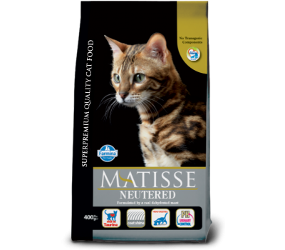 Matisse NEUTERED -  Полнорационный сухой корм для стерилизованных кошек и кастрированных котов. (0.4 и 1.5кг.)