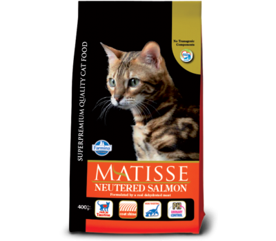 Matisse NEUTERED SALMON - Полнорационный сухой корм для стерилизованных кошек и кастрированных котов с лососем. 1.5кг.
