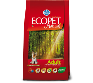 Ecopet Natural ADULT MINI - Полнорационный сухой корм для взрослых собак мелких пород. 12кг.