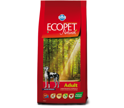 Ecopet Natural ADULT MAXI - Полнорационный сухой корм для взрослых собак крупных пород. 12кг.