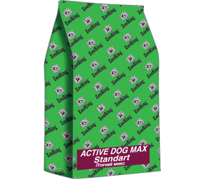 ACTIVE DOG MAX STANDART - ПТИЧИЙ МИКС И РИС. Сухой корм для взрослых активных собак крупных и гигантских пород. (20кг.)