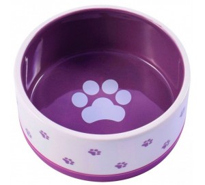 Миска для собак фиолетово - белая. 360мл  