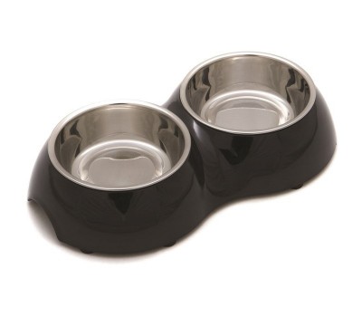 Миска для собак и кошек из нержавеющей стали (Черная) 0.35