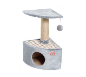 Домик для кошек "УГЛОВОЙ" когтеточка столбик, полка, игрушка (031) 39*39*70см.
