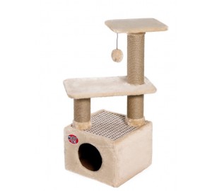 Домик для кошек "ЛЮКС" две полки, игрушка (036) 39*39*90см.